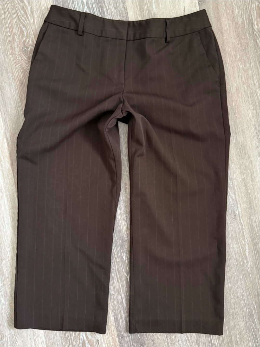 Axcess Liz Claiborne Vintage y2k Brown Pinstripe Cropped Dress Pants Size 8